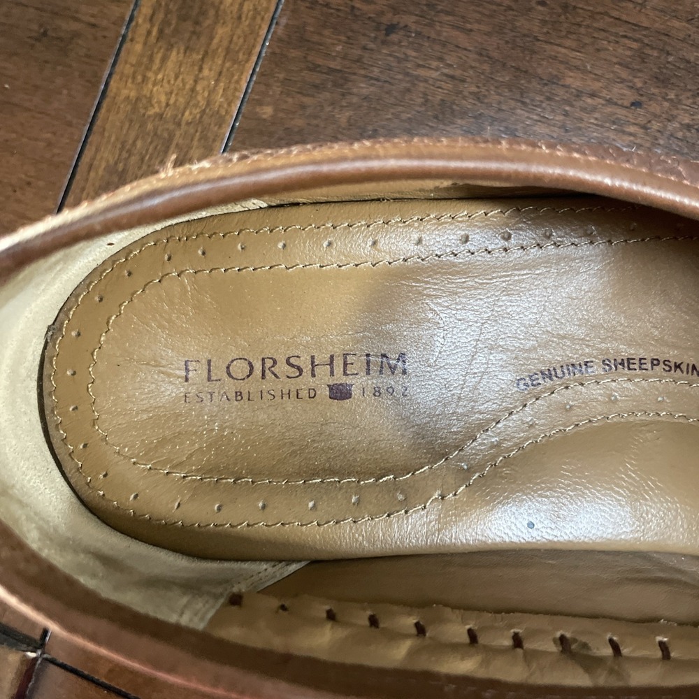 FLORSHEIM Tassel~Slip On Leather Loafers Shoes Men 8.5D Excellent Condition - Picture 7 of 11